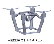 ドローン骨格：自動生成されたCADモデル