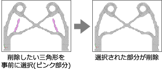 選択した三角形の削除