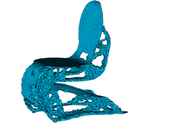 椅子のトポロジー最適化結果形状