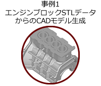 事例1 エンジンブロックSTLデータからのCADモデル生成