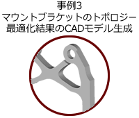 事例3 ブラケットのトポロジー最適化結果のCADモデル生成