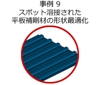 事例10 スポット溶接された平板補剛材の形状最適化 - 四角形シェル要素の形状最適化 -