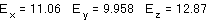 Ex=11.06　Ey=9.958　Ez=12.87